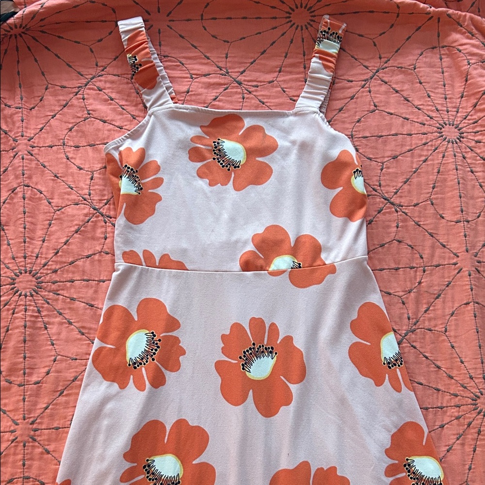 SO Peach and Orange Floral Dress